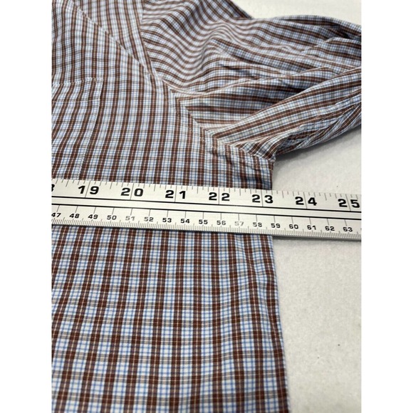 Joseph Abboud Size L Men's Plaid Button Down Shirt Flip Cuff Long Sleeve - Picture 8 of 10
